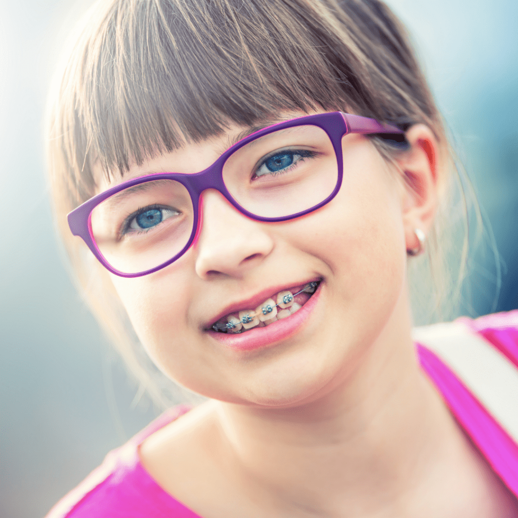 Female child in braces, Early Orthodontics, Boss Orthodontics