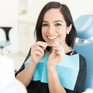 Patient about to put in Clear Aligners or Invisalign, how they work.